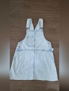 Pull&Bear Light Blue Denim Pinafore Dress